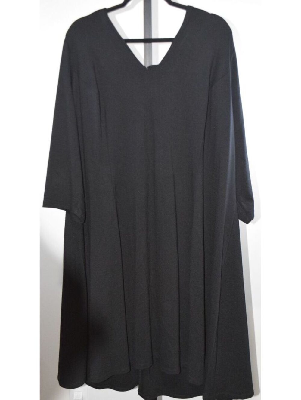 Lane Bryant Womens Plus Size 26 28 Black A Line Dress 3/4 Sleeve Casual NWT